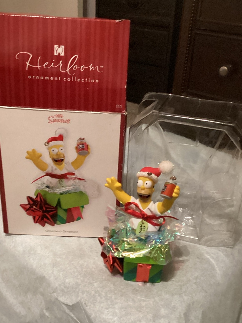 2007 Simpsons Homer Xmas Ornament by Heirloom - button activates Homer talking